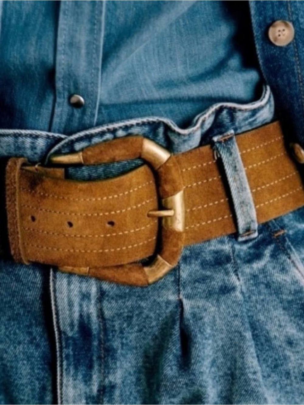 EUC Sezane Sophie Suede Belt 80